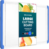 Belwares large blue cutting board top view, spacious prep surface for meals