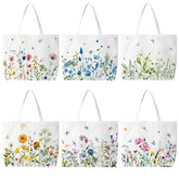 Bencailor floral canvas tote with rose pattern for daily shopping and stylish errands