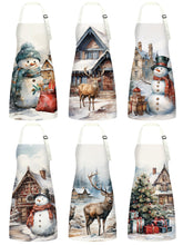 Bencailor winter apron with pockets shows festive holiday design for cooking.