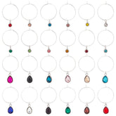 BENECREAT wine glass markers teardrop rhinestone for easy identification at birthday gatherings