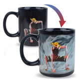 BeneU One Piece Luffy changing mug front view reveals color-changing artwork.