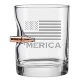 BenShot Merica Rocks Glass with real .308 bullet, a bold conversation piece and centerpiece