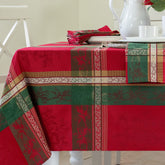 Benson Mills Holiday Legacy tablecloth plaid 60x120 enhances festive dining ambiance.