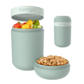 Bentgo Snack Cup mint green base with leak-proof design for on-the-go snacks.