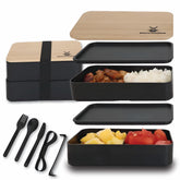 Bento Warrior stackable bento box for organized meals at work.
