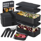 Bentoheaven outer space bento box opened to reveal two compartments for balanced meals.