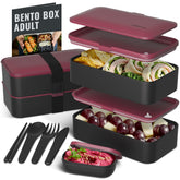 Bentoheaven Premium Bento Box with two compartments, ideal for portion control at work.