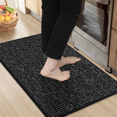 BEQHAUSE kitchen rug absorbent texture shields floor from spills.