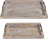 Besti rustic vintage large tray with iron handles for stylish table service