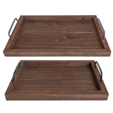 Besti rustic vintage tray set with small tray and weathered finish for elegant serving