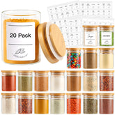 Betrome 4oz glass spice jar with bamboo lid for organized pantry storage.
