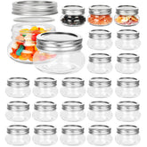 Betrome 4 oz mason jars with clear glass body for easy content visibility and pantry organization.