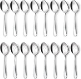 BEWOS 16-piece serving spoons set with eight spoons, ideal for buffet service.