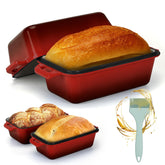 Bexmder cast iron loaf pan with lid delivers even heat for consistent loaves