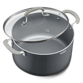 BEZIA 6-quart stock pot with lid for controlled, even simmering.