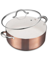 BEZIA 8-quart nonstick pot with lid on stove for even heat and flavorful soups