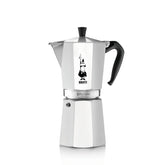 Bialetti Moka Express 12-cup exterior silver, durable aluminum finish for stovetop brewing