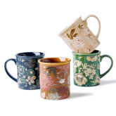 BICETTO floral mugs with a 12oz capacity for daily beverages