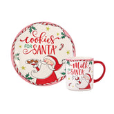 Bico Cartoon Santa plate with cookies and milk design for festive table settings.