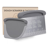 BIGFIT stainless steel bench scraper with ergonomic handle for precise dough cutting.