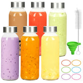 BIGIVACA 10oz glass bottle with lid for on-the-go hydration