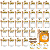 BIGIVACA 3 oz honey jar with wooden dipper for easy serving.