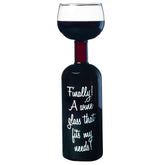 BigMouth Inc Ultimate Wine Bottle Glass front view showing full-bottle capacity and playful design