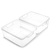 BINO Lucid Collection clear bin—medium 2-pack, ideal for quick pantry sorting and visibility.