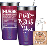 Birgilt nurse tumbler front words for daily shifts and motivation.