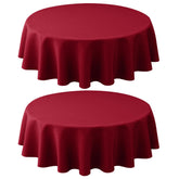 Biscaynebay two-pack red textured round tablecloths for elegant dining settings.