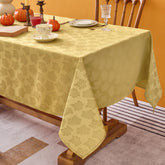 Biscaynebay fall tablecloth 60x120 gold damask leaves for festive dining