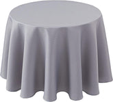 Biscaynebay round tablecloth 60-inch diameter in silver grey for elegant dining.