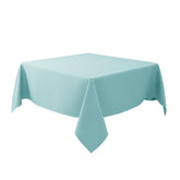 Biscaynebay Square Tablecloth in Auqa Blue close-up fabric texture highlights luxurious feel