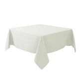 Biscaynebay textured tablecloth 70x70 ivory on a dining table adds subtle elegance
