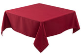 Biscaynebay textured red tablecloth on 90x90 table for elegant dining
