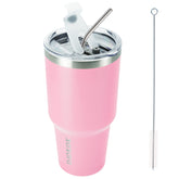 BJPKPK 30oz insulated tumbler light pink with lids and straw for on-the-go hydration.