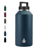 BJPKPK half gallon water bottle navy blue body shows durable stainless steel for daily use