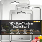 Blfichop titanium cutting board with juice groove keeps juices contained during prep.