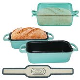 Blisswave cast-iron bread pan with lid showing sturdy design for even baking