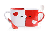 Blu Devil Kissing Mugs face-to-face design ideal for tea for two