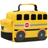 Bluboon insulated lunch box with 3D school bus front view keeps meals fresh at school