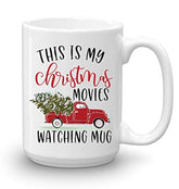 Blue Ribbon Christmas mug front view for holiday coffee moments
