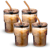 BLUEPOLAR amber 13 oz tumbler with straw and lid for cold or hot beverages