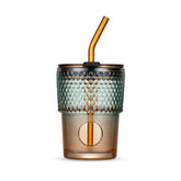 BLUEPOLAR amber ribbed 13oz tumbler keeps beverages comfortably chilled or warm.