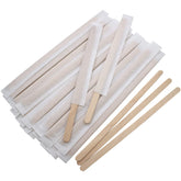 Blue Top seven-inch birch wood coffee stirrers for smooth, splinter-free stirring.