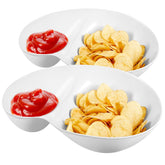 Blushtier chip and dip bowl set with two compartments for organized party snacks.