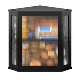 BMOSU Corner Bread Box with double layers in black for large counter storage