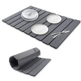 Bmrewax Stone Drying Mat on counter with dishes, fast-drying and hygienic surface.