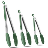 Bnlcd 600°F heat-resistant tongs, 7-inch turquoise for grilling and precise flipping.