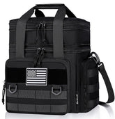 Bnlcd tactical lunch box black front view shows rugged durability for daily meals.